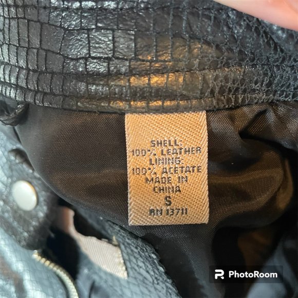 I.E. Black Leather Moto Jacket sz. small - Picture 4 of 4